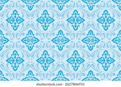 Ethnic abstract,combining tribal, indigenous and Mexican embroidery with Aztec geometric motifs, ikat fabric artwork with seamless patterns.