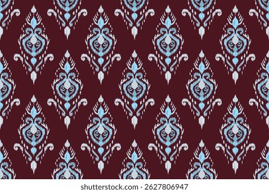 Ethnic abstract,combining tribal, indigenous and Mexican embroidery with Aztec geometric motifs, ikat fabric artwork with seamless patterns.