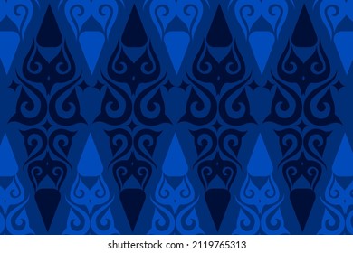 Ethnic Acehnese Fabric Pattern. In Blue color. For your decoration and many more. svg
