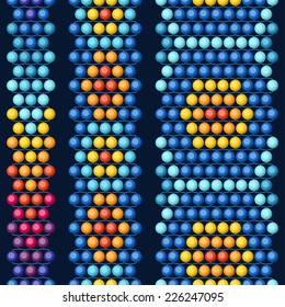Ethnic african beads abstract color seamless pattern.