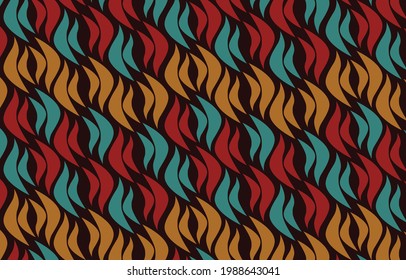 Patrón étnico africano, árbol de hoja tradicional Diseño para fondo, alfombra, papel pintado, ropa, envoltura, Batik, tela, Estilo de bordado de ilustración vectorial.