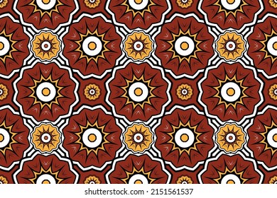 Ethnic African Patterns Wallpaper With Flowers  Fabric From Africa  Navajo Nation Pattern Seamless Ornament Traditional Art Mexican Dress Design For Print Wallpaper Paper Texture Background