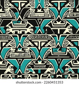 Impresión textil del patrón sin foco del vector geométrico de estilo africano étnico. diseño tradicional. Fondos de patrones creativos.