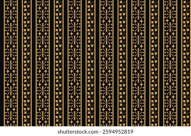 Ethnic African textile pattern with gold and black vertical stripes, for textile, wallpaper, gift wrapping, print