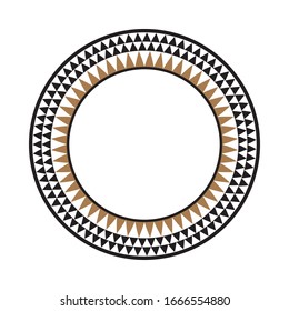 Ethnic african tribal round vector art frame