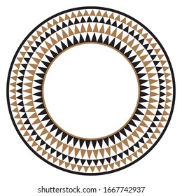Ethnic african tribal round vector art frame