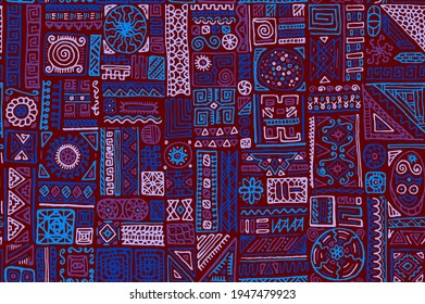 Ethnic african vector seamless pattern. Dress fabric print design. Freehand geometric ethnic tribal bali swatch. Simple doodle patchwork. Bohemian style pattern.