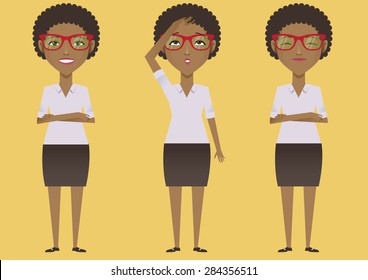 ethnic afro business woman character vector