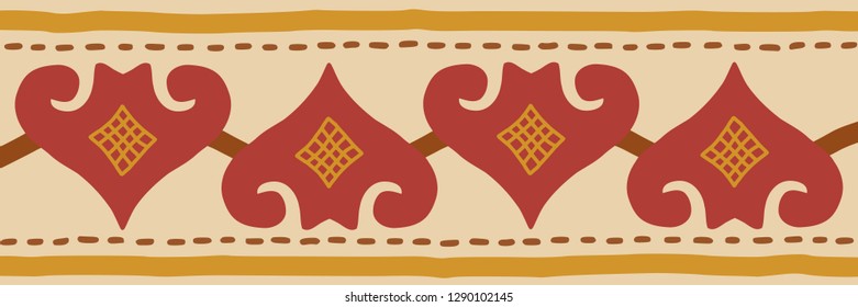 Ethnic Altai art pattern, vector design