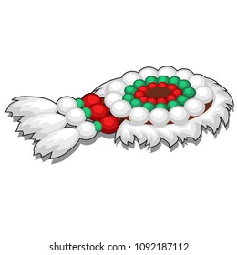 Ethnic amulet isolated on white background. Vector cartoon close-up illustration.