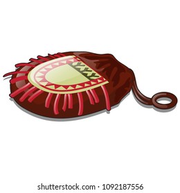 Ethnic amulet isolated on white background. Vector cartoon close-up illustration.