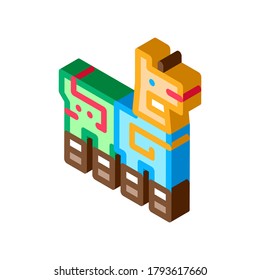 Ethnic Animal Totem Icon Vector. Isometric Ethnic Animal Totem Sign. Color Isolated Symbol Illustration