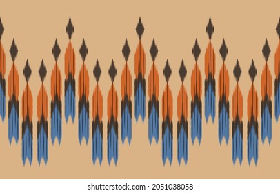 Ethnic arrow ikat art. Seamless pattern in tribal, folk embroidery, and Mexican style. Aztec geometric art ornament print.Design for carpet, wallpaper, clothing, wrapping, fabric, cover, textile