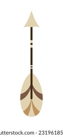 Ethnic Arrow Illustration. Boho Arrow In Flat Design Illustration.  Decorative design element in Boho style. Vector illustration isolated on white background.