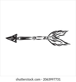 Flechas étnicas, plumas. Estilo boho. vector de flecha boho