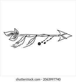 Ethnic arrows, feathers. Boho style. boho arrow vector