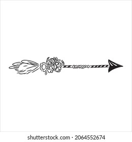 Ethnic arrows, feathers. Boho style. boho arrow vector