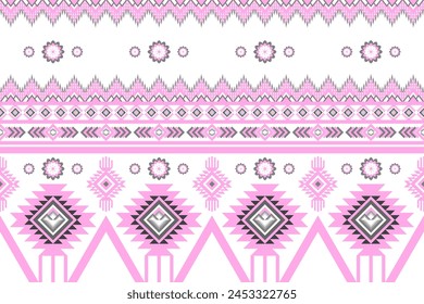 Ethnic art fabric design Continue the pattern of local fabric. Ethnic, geometric and floral designs used for weaving, rugs, wallpapers, purples, clothes, fabrics, embroidery illustrations,