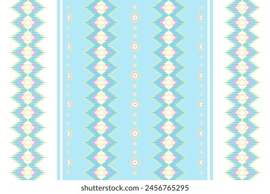 Ethnic art fabric design Continue the pattern of local fabric. Ethnic, geometric and floral designs used for weaving, rugs, wallpapers, purples, clothes, fabrics, embroidery illustrations, geometric 