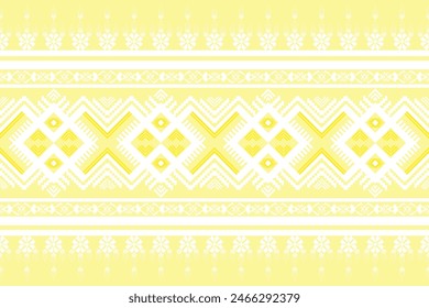 Ethnic art fabric design Continuing the local fabric pattern ethnic design white flower geometry used for weaving carpet wallpaper yellow clothing cloth embroidery illustration geometric