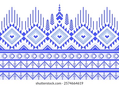 Ethnic art fabric, weaving local fabric patterns, ethnic patterns, light blue hearts, geometric patterns, used for weaving carpets, wallpapers, light blue clothing, embroidery, illustrations, cards