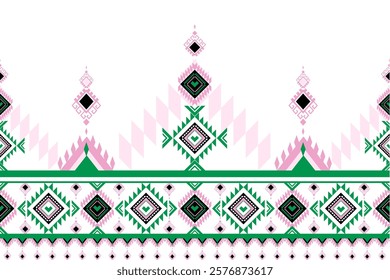 Ethnic art fabric, weaving local fabric patterns, ethnic patterns, pink flowers, geometric patterns, used for weaving carpets, wallpaper, embroidery, illustrations, cards, picture books.