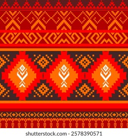 Ethnic art fabrics with local woven patterns and geometric shapes are used for carpets, wallpaper, clothing and embroidery.They are also used for the designs of Native American,Aztec tribes,cards