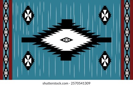 Ethnic art, Geomagnetic Abstract, seamless pattern, folk embroidery and American style. Aztec geometric art prints design rugs, covers, wallpaper, wrapping paper, clothing fabrics.