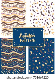 Ethnic autumn pattern. Sketch markers drawn