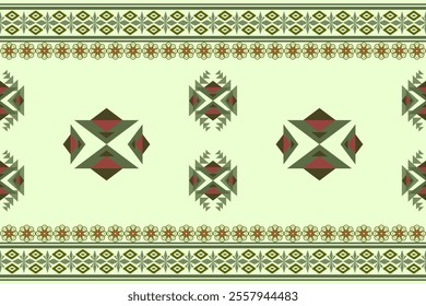 Ethnic Aztec abstract geometric oriental traditional embroidery seamless pattern. Native geometry decorative design for fabric, clothing, border decor, interior, wallpaper, background, texture, print