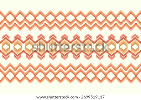 Ethnic Aztec abstract geometric oriental traditional embroidery seamless pattern. Native geometry decorative design for fabric, clothing, border decor, interior, wallpaper, background, texture, print
