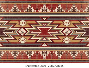 Ethnic Aztec abstract ikat art. Seamless motif triangle chevron pattern in tribal, Navajo folk embroidery, and Mexican style. geometric art ornament print.Design for carpet, wallpaper, textile.