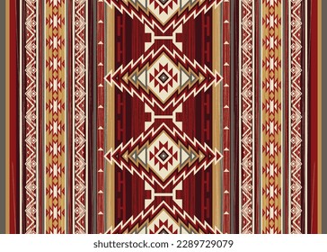 Arte de ikat abstracto de etnia azteca. Patrón de trébol triangular sin foco en el bordado tribal, folk navajo y estilo mexicano. diseño para alfombras, papel pintado, textil.