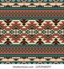 Ethnic Aztec abstract ikat art. Seamless motif triangle chevron pattern in tribal, Navajo folk embroidery, and Mexican style. geometric art ornament print.Design for carpet, wallpaper, textile.