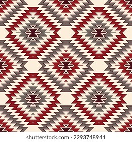 Ethnic Aztec abstract ikat art. Seamless motif triangle chevron pattern in tribal, Navajo folk embroidery, and Mexican style. geometric art ornament print.Design for carpet, wallpaper, textile