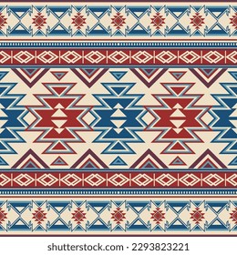 Ethnic Aztec abstract ikat art. Seamless motif triangle chevron pattern in tribal, Navajo folk embroidery, and Mexican style. geometric art ornament print.Design for carpet, wallpaper, textile