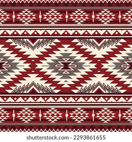 Ethnic Aztec abstract ikat art. Seamless motif triangle chevron pattern in tribal, Navajo folk embroidery, and Mexican style. geometric art ornament print.Design for carpet, wallpaper, textile