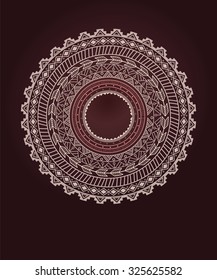 Ethnic Aztec circle ornament, vector illustration