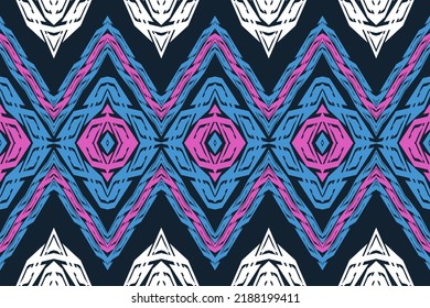 Ethnic Aztec fabric carpet mandala ornament native boho chevron textile. Ikat tribal Indian seamless pattern.Geometric African American oriental tranditional vector illustrations. Embroidery style.