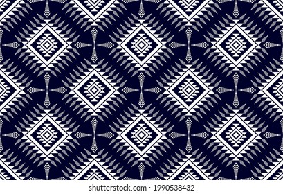 Ethnic Aztec Indian seamless pattern. Aztec fabric carpet mandala ornament native boho chevron textile decoration. Geometric embroidery African American patterns vector illustrations background 