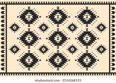 Ethnische aztekische Musterkunst. Volksstickerei und mexikanischer Stil. Teppich geometrische nahtlose Muster. Design für Hintergrund, Illustration, Stoff, Kleidung, Teppich, Textil, Batik, Stickerei.