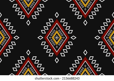 Ethnic Aztec pattern art. Geometric seamless pattern in tribal, folk embroidery, and Mexican style. Design for background, wallpaper, vector illustration, textile, fabric, clothing, carpet.