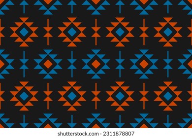 Ethnische Aztekmuster-Kunst. Geometrisches nahtloses Muster im Stamm-, Volkstickerei- und mexikanischen Stil. Design für Hintergrund, Tapete, Illustration, Textilien, Stoff, Kleidung, Teppich.