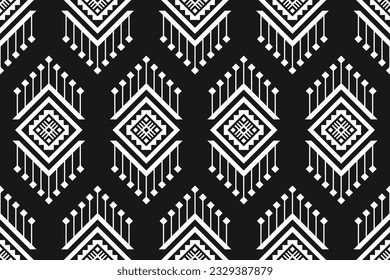 Ethnic Aztec pattern art. Geometric seamless pattern in tribal, folk embroidery, and Mexican style. Design for background, wallpaper, illustration, textile, fabric, clothing, carpet.