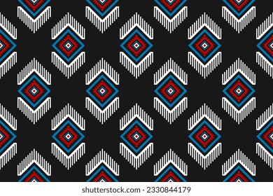 Ethnic Aztec pattern art. Geometric seamless pattern in tribal, folk embroidery, and Mexican style. Design for background, wallpaper, illustration, textile, fabric, clothing, carpet.