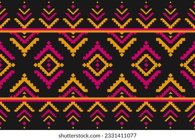 Ethnic Aztec pattern art. Geometric seamless pattern in tribal, folk embroidery, and Mexican style. Design for background, wallpaper, illustration, textile, fabric, clothing, carpet.