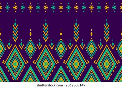 Ethnic Aztec pattern art. Geometric seamless pattern in tribal, folk embroidery, and Mexican style. Design for background, wallpaper, illustration, textile, fabric, clothing, carpet.