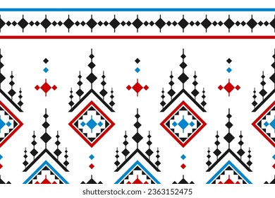 Ethnic Aztec pattern art. Geometric seamless pattern in tribal, folk embroidery, and Mexican style. Design for background, wallpaper, vector illustration, textile, fabric, clothing, carpet.