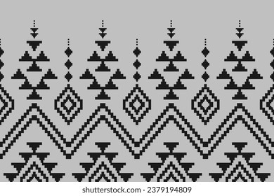 Ethnic Aztec pattern art. Geometric seamless pattern in tribal, folk embroidery, and Mexican style. Design for background, wallpaper, vector illustration, textile, fabric, clothing, carpet.