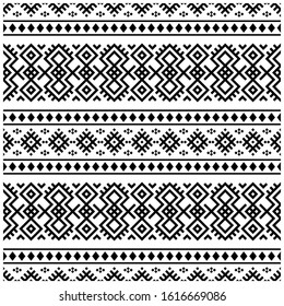 Ethnic Aztec Pattern Illustration Design in black and white color. design For Background, Frame, Border or Decoration. Ikat, geometric pattern, native Indian, Navajo, Inca Design